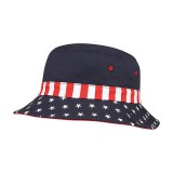 Bucket Hat - USA Flag Print - HT-7801F Bucket Hat - USA Flag Print - HT-7801F